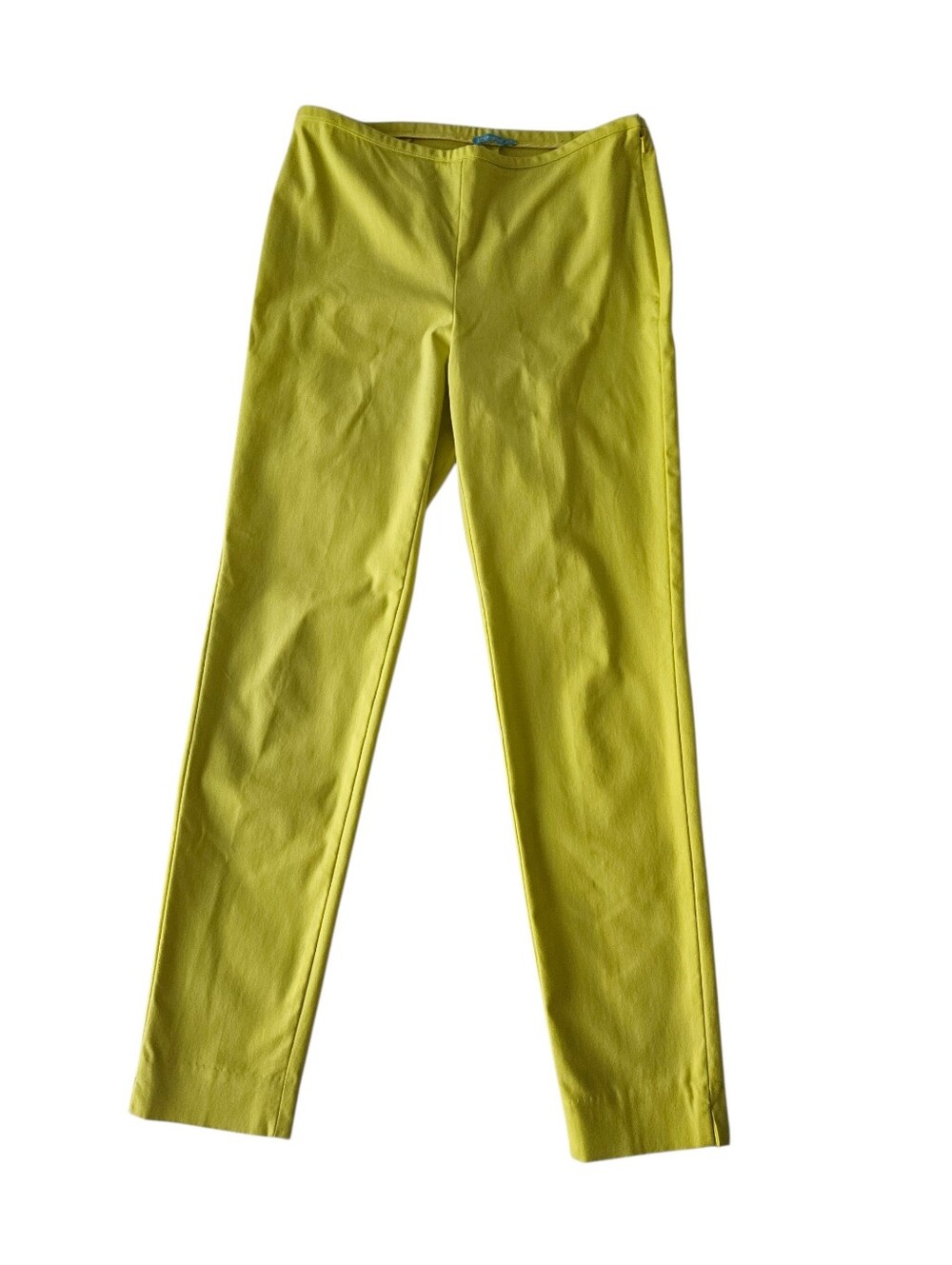 J. MCLAUGHLIN Margot Side-Zip Straight-Leg Neon Lemon Yellow Pants | SZ 4